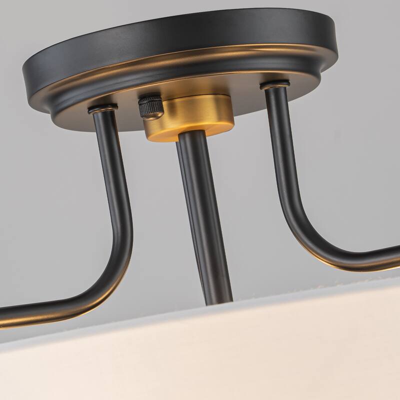 Drum Fabric 5-Light Semi Flush Mount Ceiling 18 in. - 17.7
