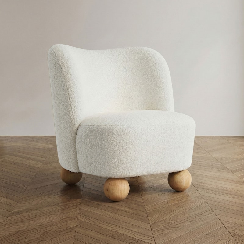 Furniture of America Velra Modern 28-inch Boucle Wing Accent Chair - White