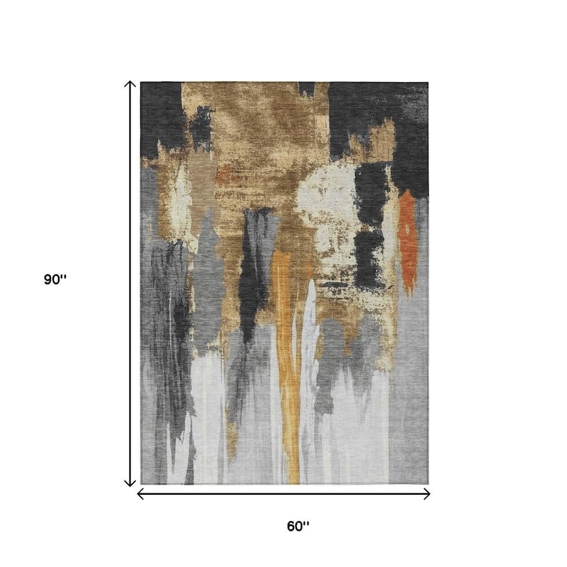 HomeRoots Abstract Transitional Rectangle Outdoor Rug