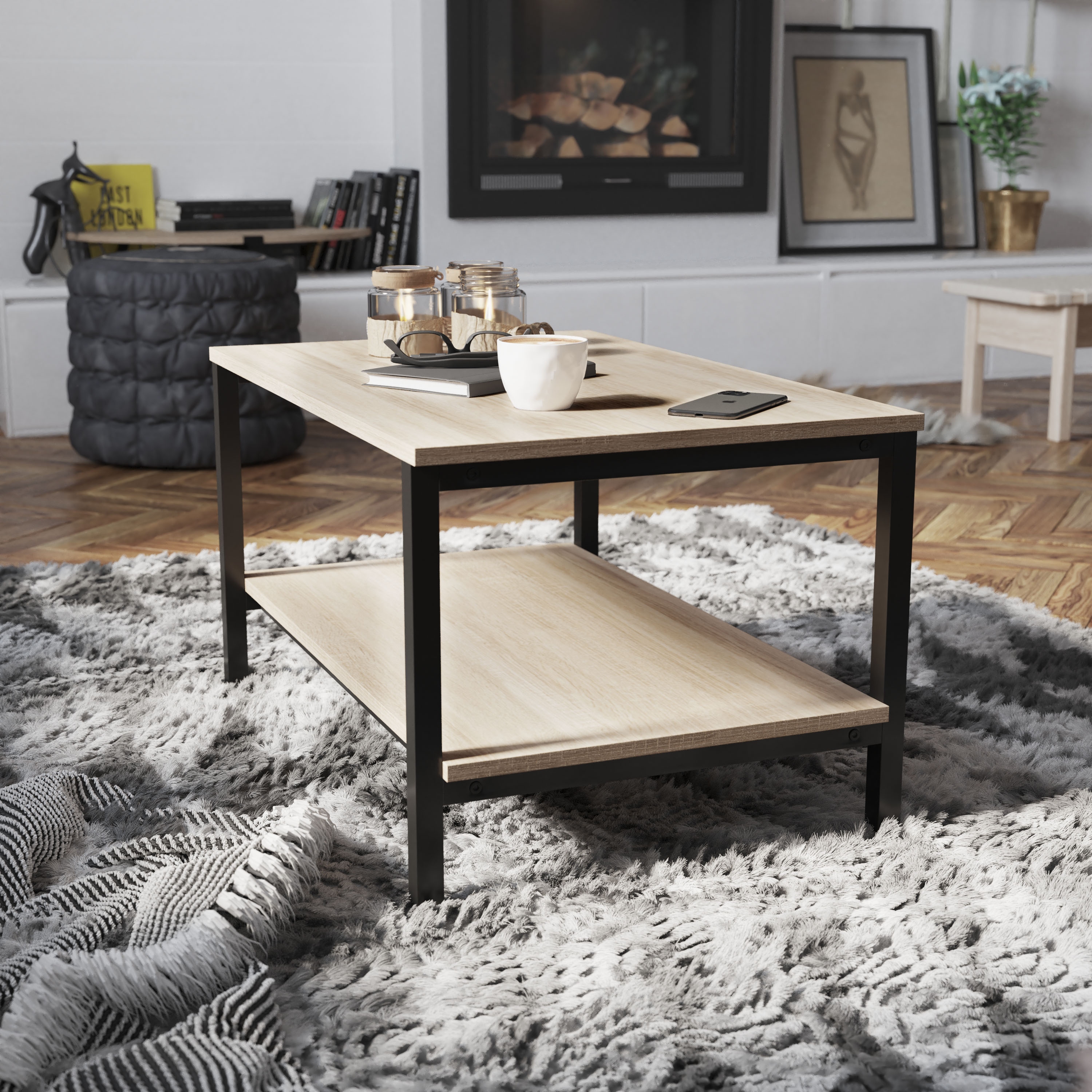 Overstock wood shop coffee table