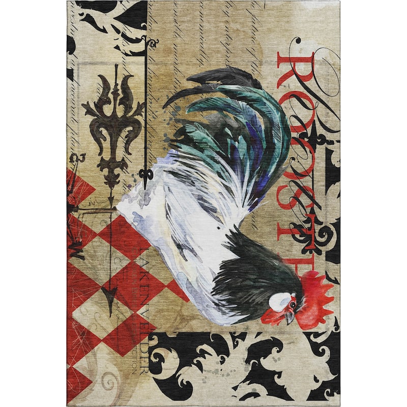 Premium Washable Super Soft Farmhouse Rooster Mayfield Rug