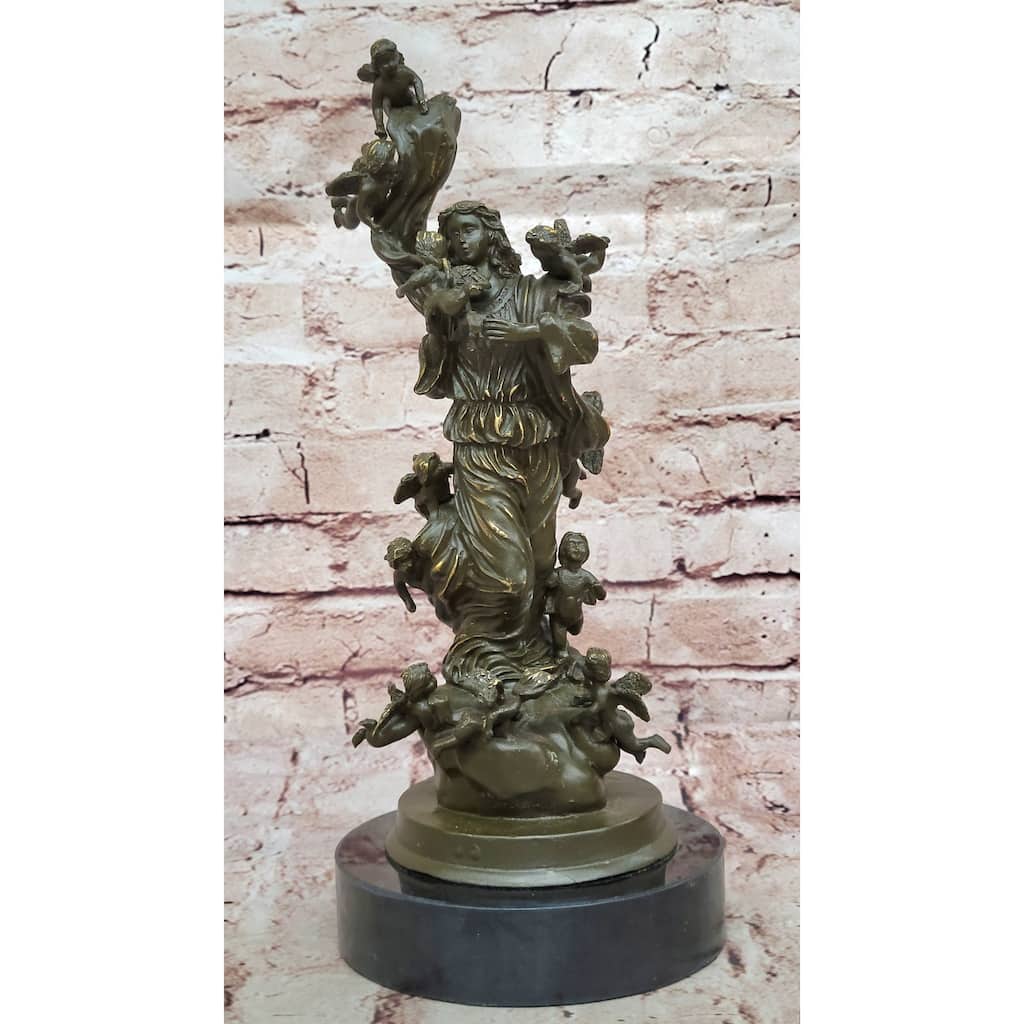 Bronze Angel And Cherubs Figurine – Romantic Baroque Style