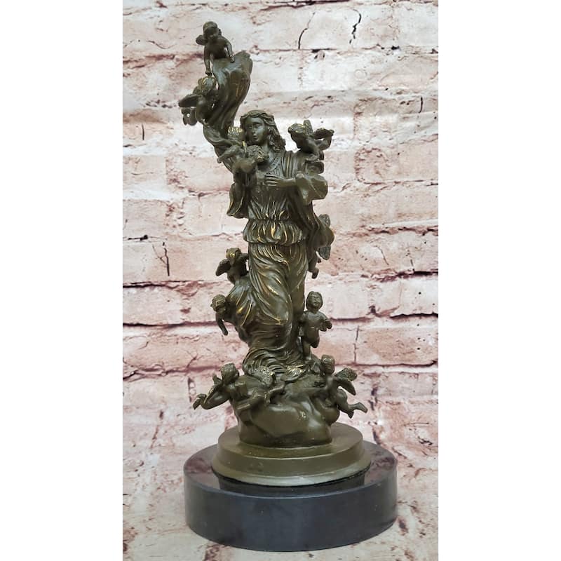 Bronze Angel And Cherubs Figurine – Romantic Baroque Style