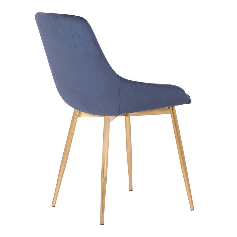 Modern Velvet Upholstered Dining Chair Accent Chair with Metal Legs