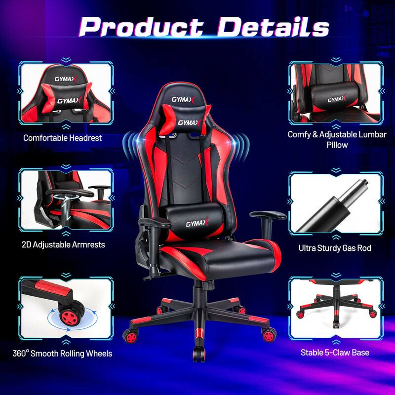 Gymax Gaming Chair Adjustable Swivel Racing Style Computer Office - See Details