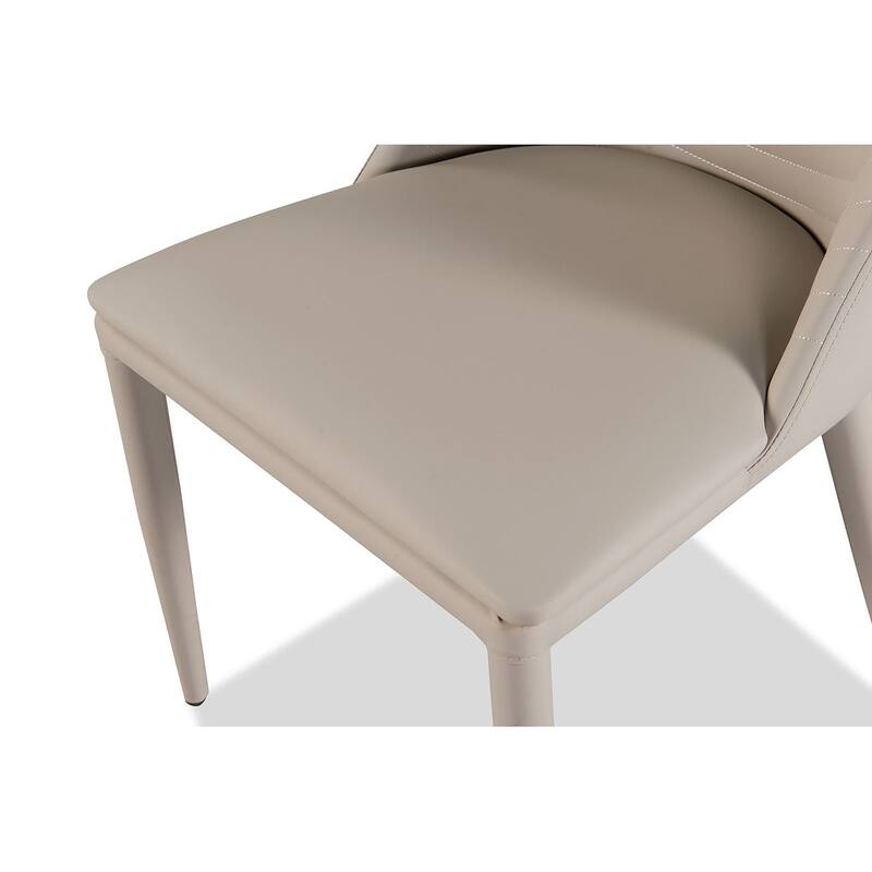 Contemporary Brown Finish Fully Upholstered Side Chairs Set