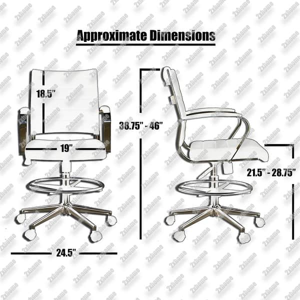 Shop Set Of 2 White Mid Open Padded Back Century Office Chair