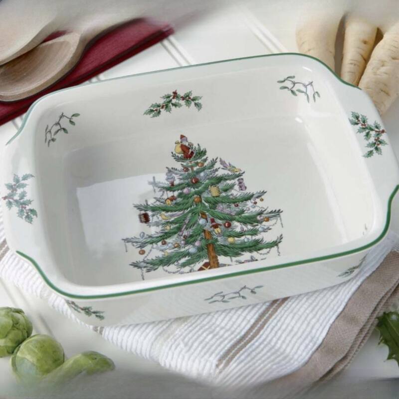 Spode Christmas Tree Rectangular Handled Dish