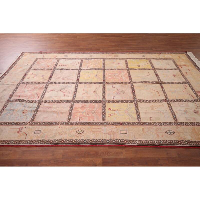 Handmade Oriental Tribal Sumak Persian Silk Area Rug - 6'4"x 9'10"