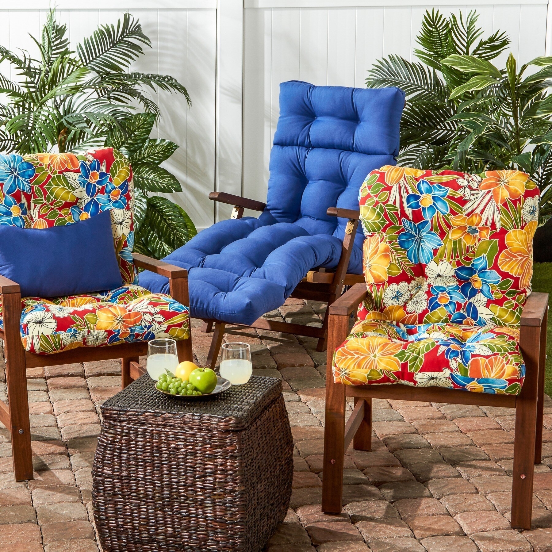 72-inch Outdoor Marine Blue Chaise Lounger Cushion On Sale