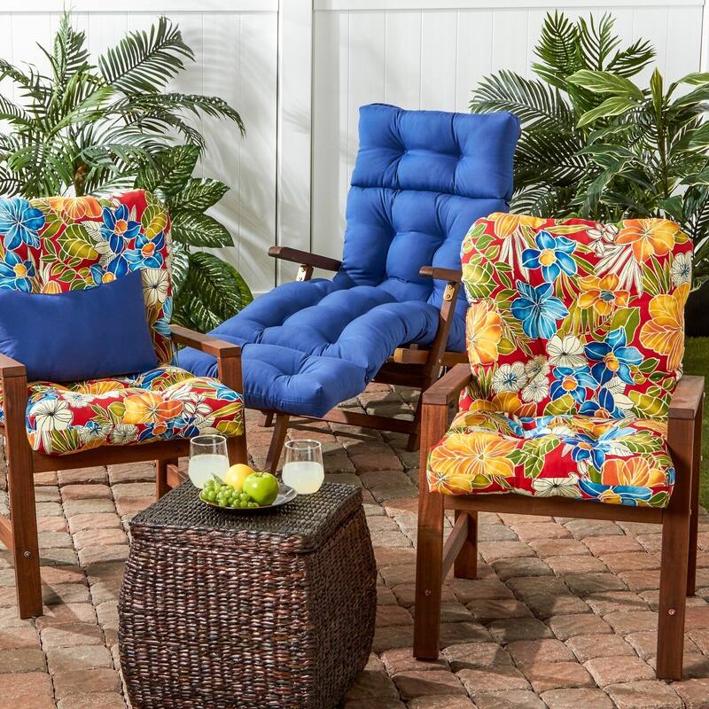 72-inch Outdoor Marine Blue Chaise Lounger Cushion