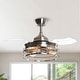 preview thumbnail 1 of 7, 36" Industrial Retractable 3-Blade Ceiling Fan Chandelier with Remote