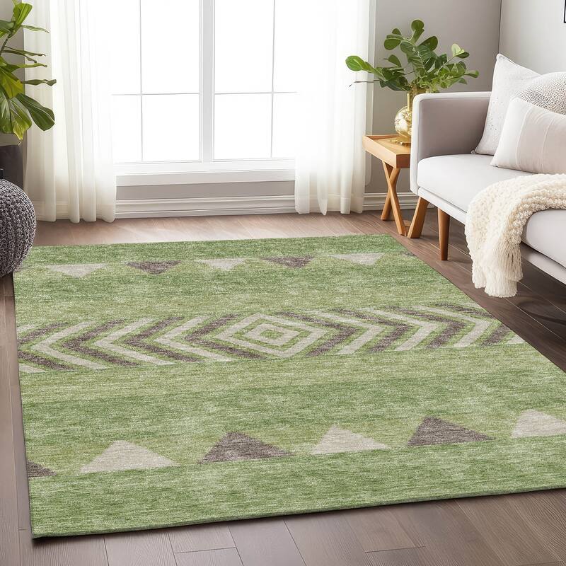 Premium Washable Super Soft Southwest Ombre Mayfield Rug - Green - 2'6" x 3'10"