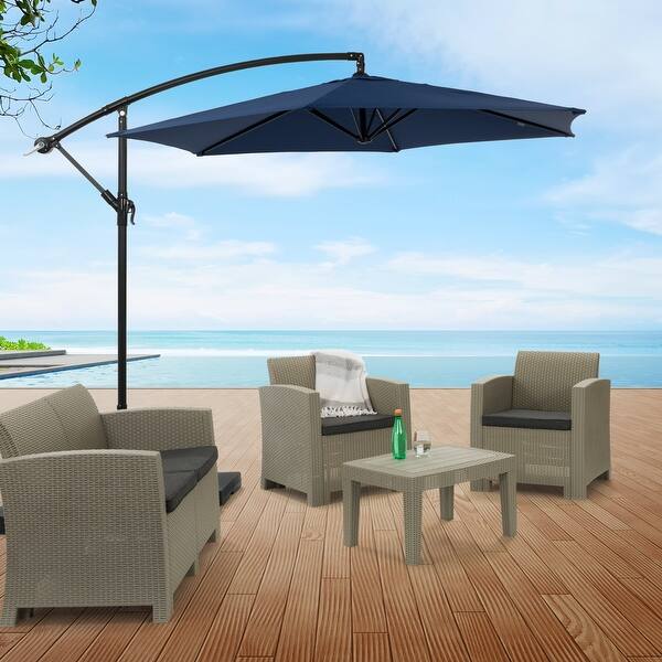 4 meter patio umbrella 4 M Double-sided Patio Umbrella with Crank Handle and Umbrella Base for  Garden Pool Backyard