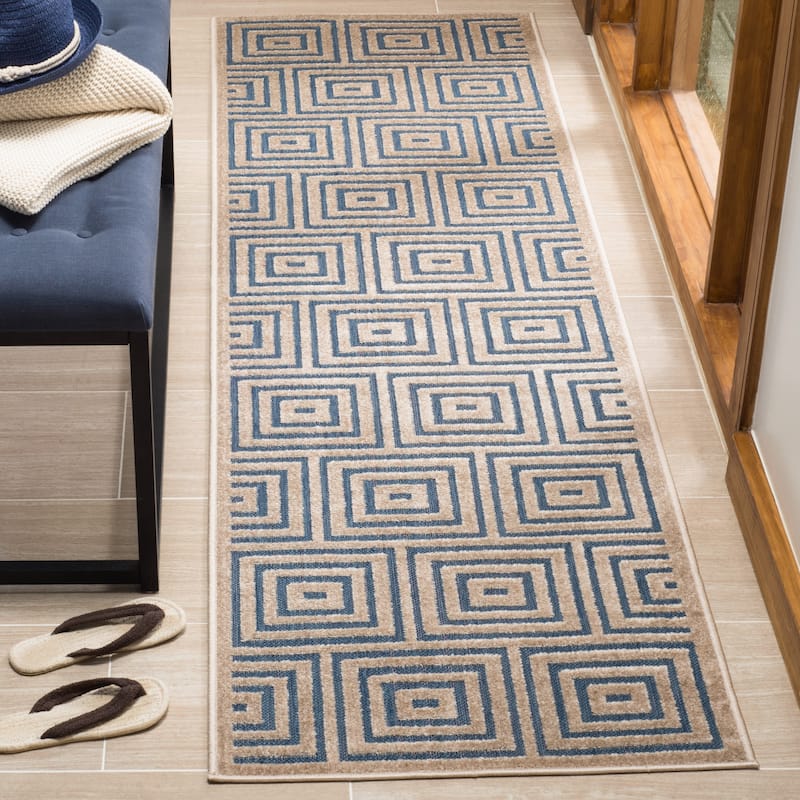 SAFAVIEH Cottage Burga Geometric Indoor/ Outdoor Patio Backyard Rug
