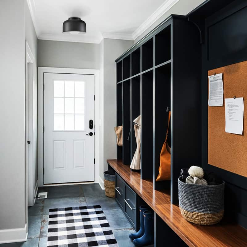 Milazzo Industrial Saten Black Ceiling Light Fixture , 1-Light