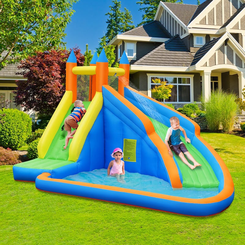 Costway Inflatable Water Slide Mighty Bounce House Castle Splash Pool - as pic shows