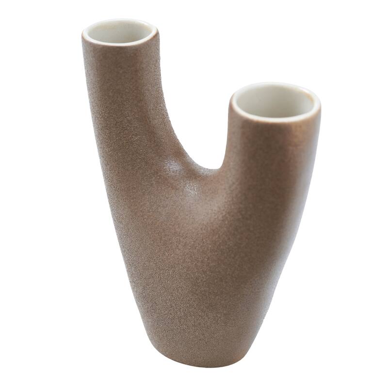Renwil Garnier Indoor Ceramic Stoneware Small Vase, Textured Brown