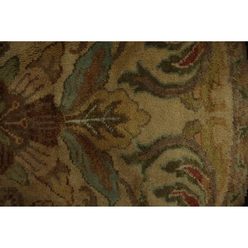 Hand Knotted Oriental 100% Wool Carpet Traditional All-Over Beige & Ivories Agra Area Rug - 5' 10'' X 5' 11''