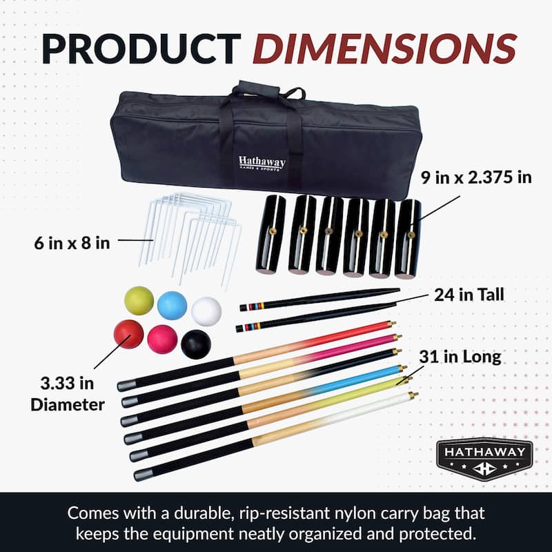 Hathaway Deluxe 6-Player Croquet Set - Multi