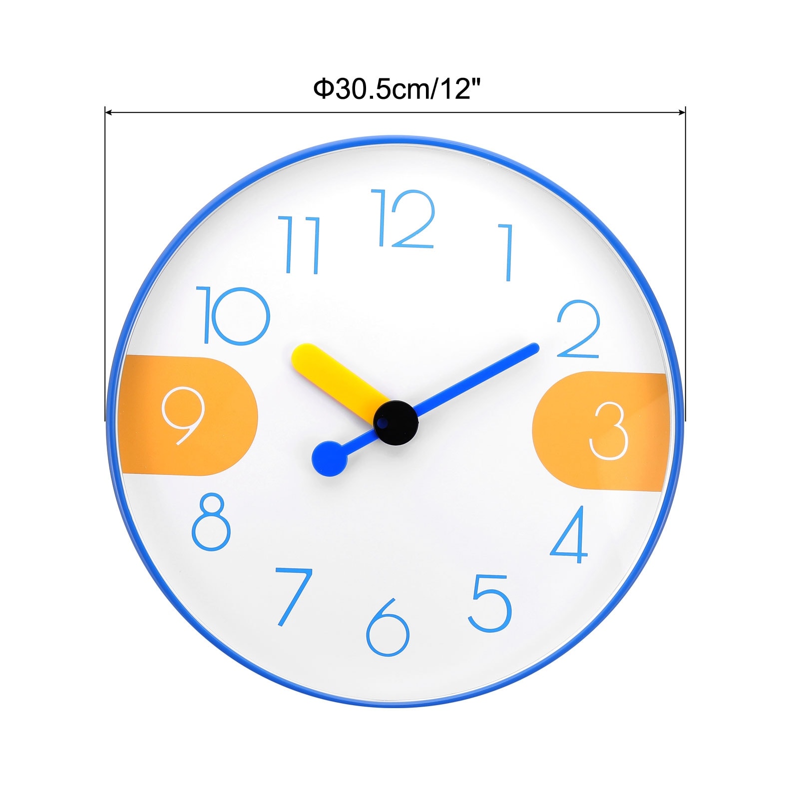 Wall Clocks, Quartz Battery Operated Silent Non-Ticking 3D Numbers Round Wall Clocks - 12 Inch