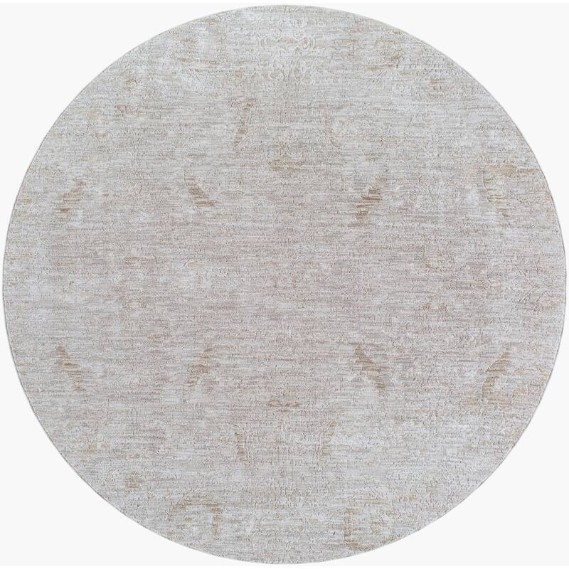 Livabliss Casual Masterpiece Abstract Area Rug - 6'7" x 6'7" Round - Gray