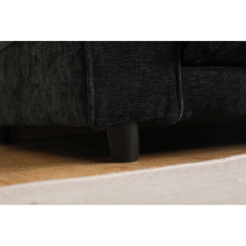 Sofa Bed with Pull-Out Straps, Velvet Sleeper Sofa with Side Storage Bags, Convertible Lounge Chaise Loveseat Daybed
