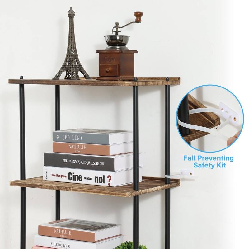Small Bookshelf with Wheels - 17.32"D x 11.81"W x 51.57"H