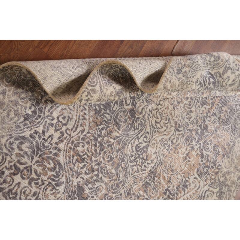 Striped Abstract Accent Rug Hand-Knotted Oriental Wool Carpet - 3'10"x 5'10"