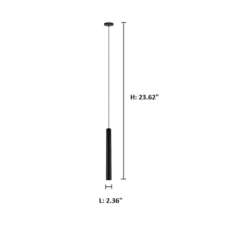 Eglo Tortoreto 23.75-inch Matte Black LED Single Tube Pendant