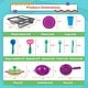 preview thumbnail 6 of 4, Kids Play Dish Set, 27 Piece Tableware Dish Set with Drainer for Kitchen Playset and Pretend Food, Toys for Boys and Girls