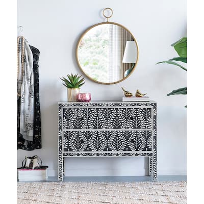 26" x 32" Circle Wall Mirror with Gold Metal Frame, Accent Mirror for Living Room, Entryway, Office