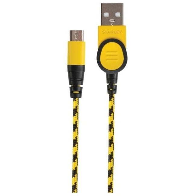 Black//Yellow Stanley 131 9592 ST2 Braided Micro-USB Cable 10/' L