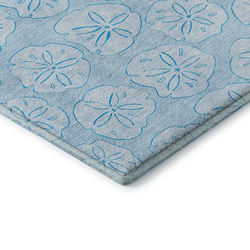 Premium Washable Super Soft Coastal Seashell Imprints Mayfield Rug