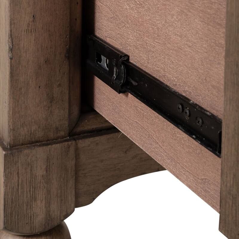 Americana Farmhouse Dusty Taupe 2 Drawer Nightstand with Charging Station