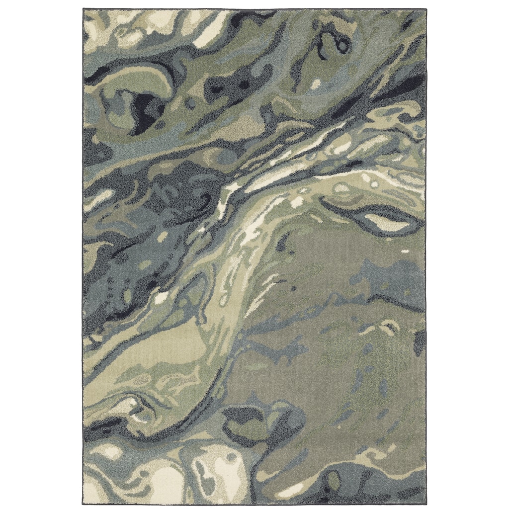 Style Haven Salinas Industrial Abstract Blue/ Sage Indoor Area Rug