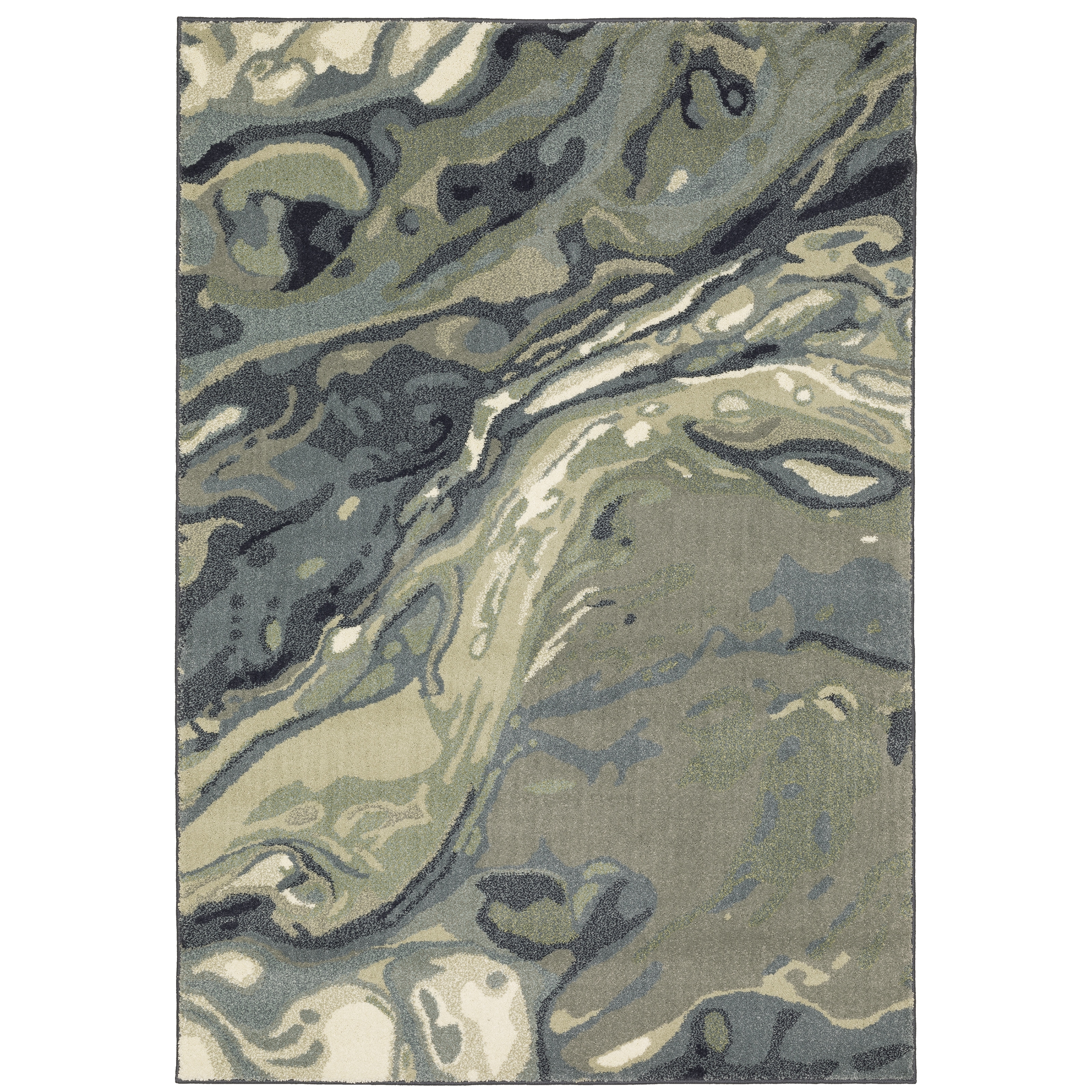 Style Haven Salinas Industrial Abstract Blue/ Sage Indoor Area Rug