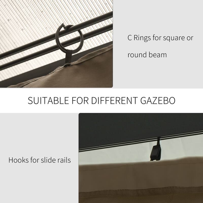 Outsunny 9.84' x 11.8' Gazebo Sidewall Set with Hooks/C-Rings