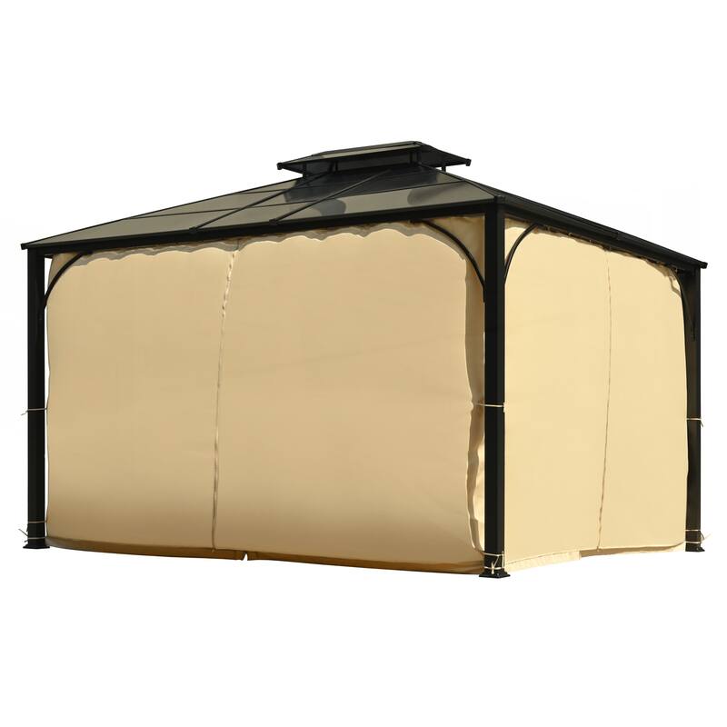 Heavy Duty Double Roof Patio Gazebo with Aluminum Frame