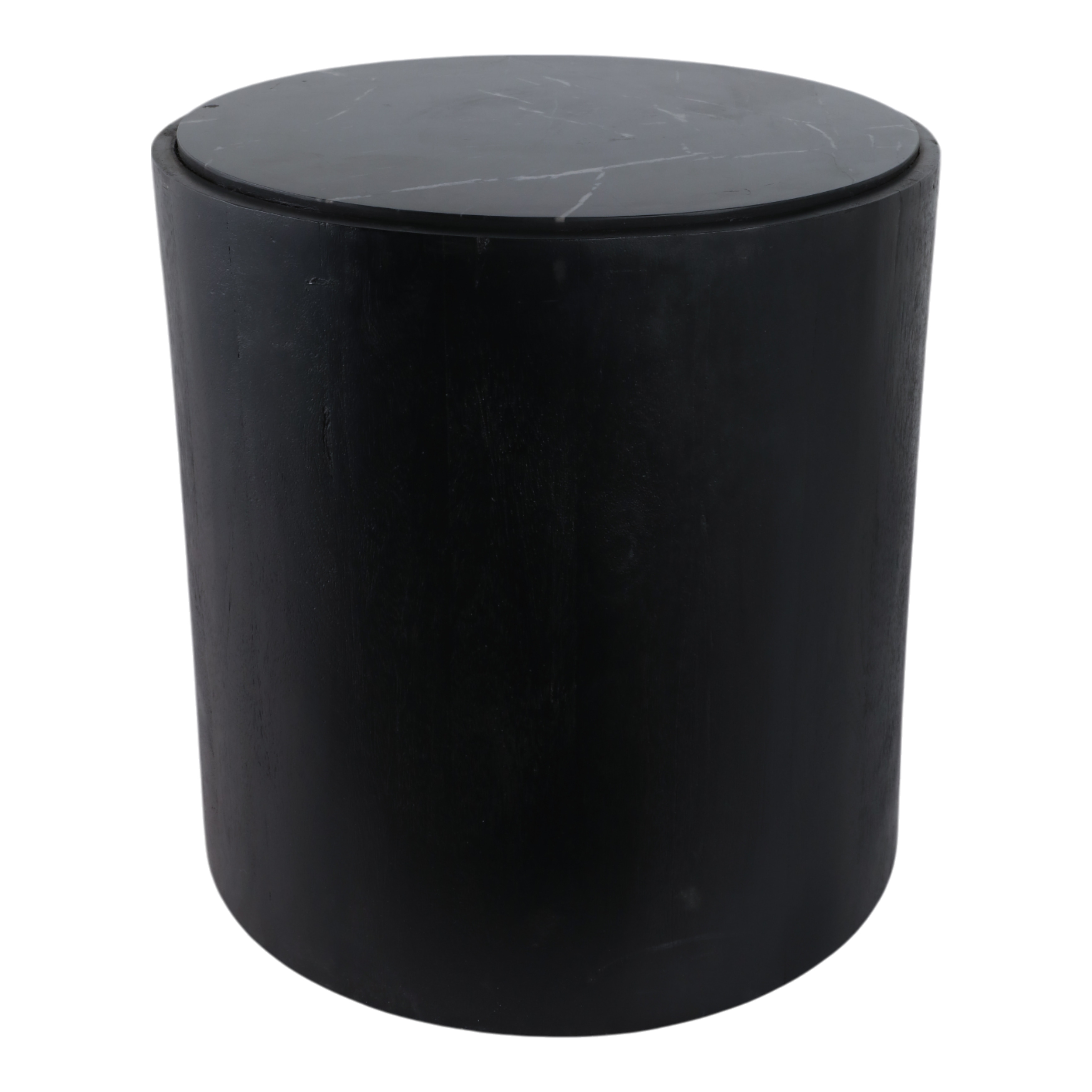 Modern Stone and Mango Wood Accent Table with Sleek Marble Top