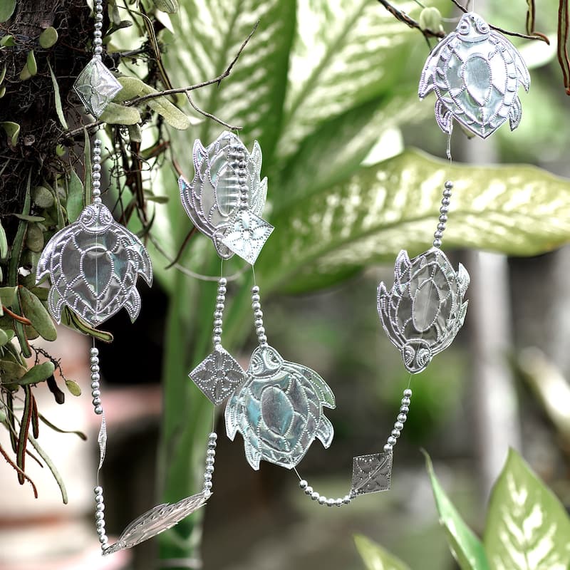 Novica Handmade Wise Shells Aluminum Garland