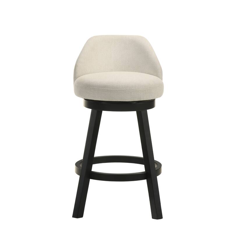 Erika Upholstered Swivel Bar Stool, Counter Height Barstool with Fabric Seat