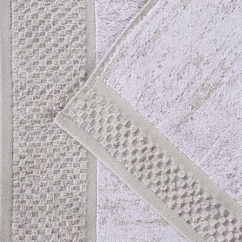 Superior Lodie Cotton Jacquard Solid and Two-Toned Bath Towel Set of 4