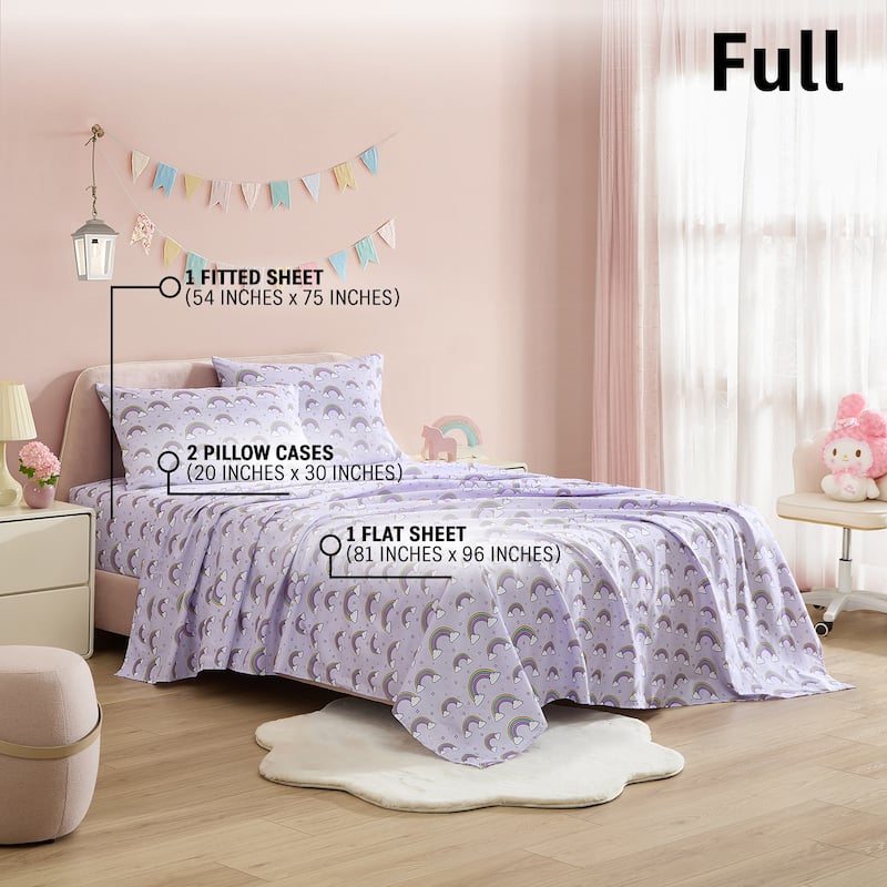 HLC.ME Printed Kids Bed Sheets - Patterned Bed Sheet Set - Wrinkle Resistant & Ultra Soft - For Mattresses up to 15 Inches Deep