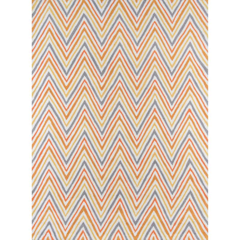 Momeni Geo Hand Hooked Polyester Contemporary Chevron Area Rug