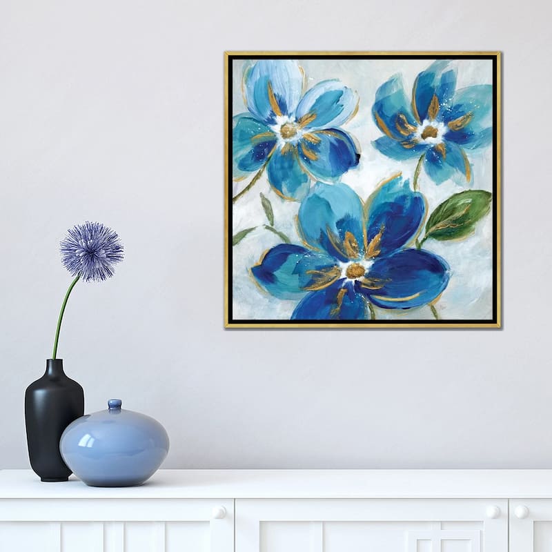 iCanvas "Flowering Blues I" by Nan Framed