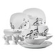 preview thumbnail 51 of 65, VEWEET 20-Piece White Porcelain Dinnerware Set (Service for 4)