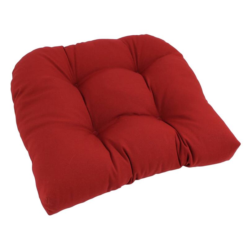 19-inch Twill U-shaped Chair Cushion (Set of 1, 2, or 4) - 19 x 19 - Single - Ruby Red