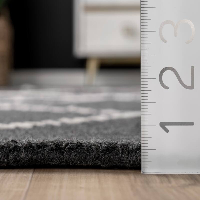 Nuloom Handmade Dotted Trellis Wool Kids Nursery Rug