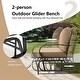 preview thumbnail 4 of 22, 2-Person Patio Glider Bench Cushioned Armrest Rocking Loveseat